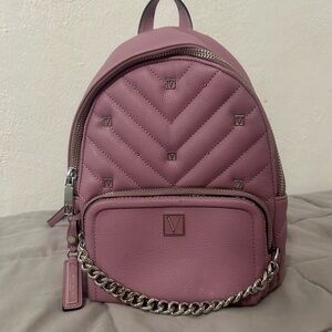 Victoria’s Secret Purple Quilted Chain Backpack